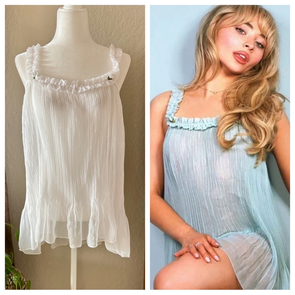 Victoria’s Secret Sabrina Carpenter 2003 Babydoll Sheer White Slip Dress